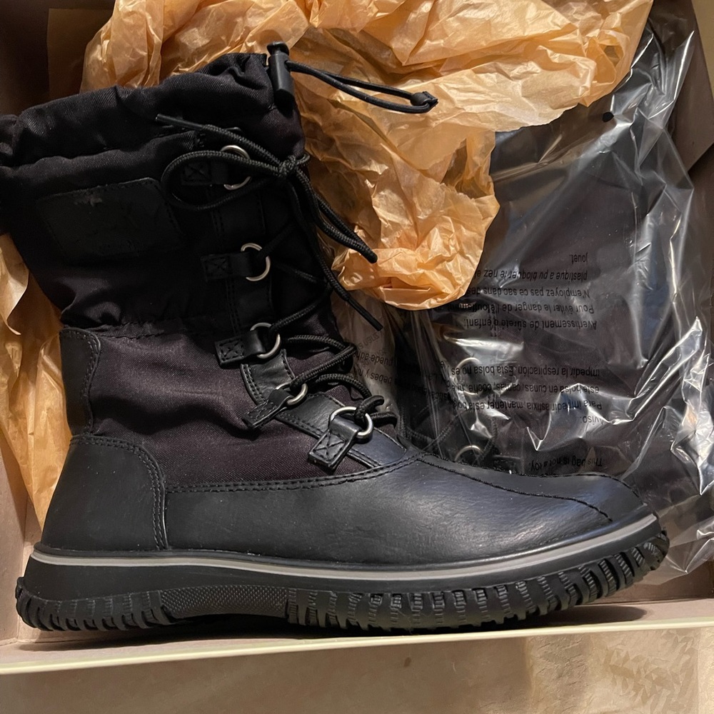 Lucky Brand Black Winter Lace-Up Boots Women’s 7.5 (Fits 6.5-7) NWT & CALLOUTS
